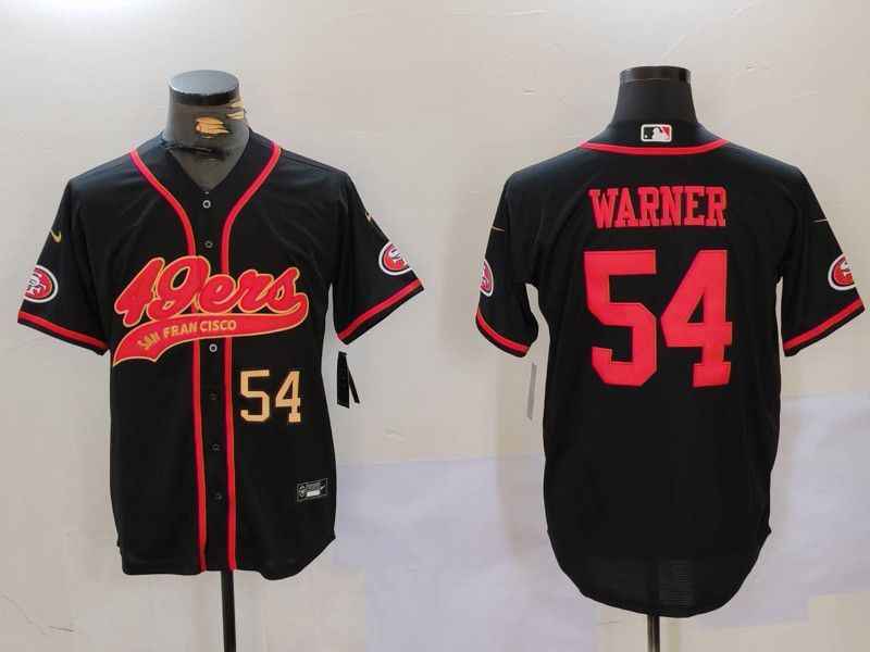 Men San Francisco 49ers #54 Warner Black gold Joint Name 2024 Nike Limited NFL Jersey style 2